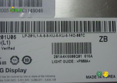 LM201U05-SLL2 20,1 de la pulgada de LG del panel LCD área activa del negro 408×306 milímetros normalmente